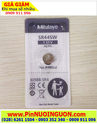 Pin Mitutoyo SR44SW, Pin thước kẹp Mitutoyo SR44SW Silver Oxide 1.55v nội địa Nhật, Xuất xứ Nhật